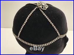 Vintage 1920s Flapper Rhinestone Headress, Headpiece, Cap, RARE