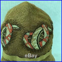 Vintage 1920s Flapper woven cloche hat embroidered extraordinary