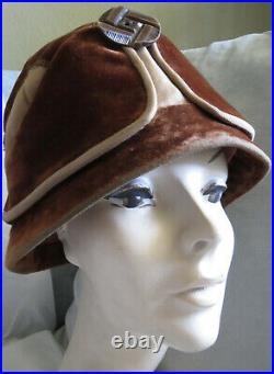 Vintage 1920s Hat Cloche Velvet Silk