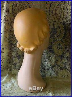 Vintage 1930's / 1940's Lady Woman Mannequin Head Bust Hat Store Display