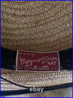 Vintage 1930's MGM Margaret O'Brien Wide Brim Straw Millinery HAT by Cinderella