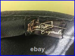 Vintage 1930s Frank Palma Originals Tilt Black Felt Hat Bird Feathers Whimsical