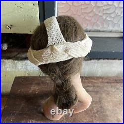 Vintage 1930s White Cotton Knit Sportswear Hat Headpiece Bullocks Unusual