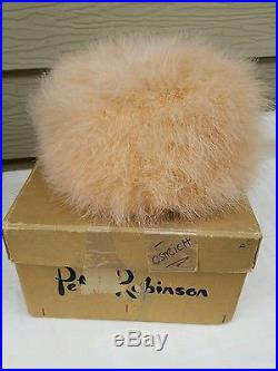 Vintage 1940's Masion Caillu Paris Ostrich Feather Hat/Original Box