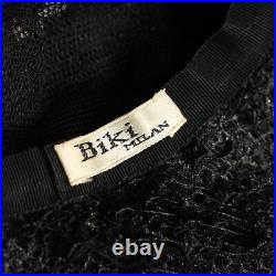 Vintage 1940s-50s Biki's Hat Black Lace Italy