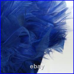 Vintage 1940s Designer Fred A. Block Hat Electric Blue Feathers Halo Picture Hat