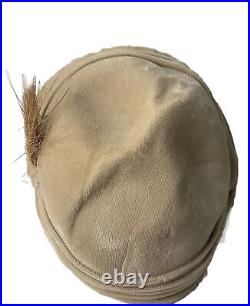 Vintage 1940s Women's Brown Ivory Capulet Hat RARE