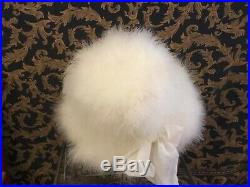 Vintage 1950-60s white feathers Derby, wide brim, Church, event wedding hat