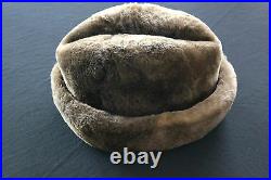 Vintage 1950's-1960's Brown Authentic Chinchilla Fur Woman's Hat Size 6 3/4
