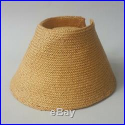 Vintage 1950's Christian Dior Ladies Woven Straw Conical Summer Hat with Ribbon