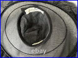 Vintage 1950's Laddie Northridge Black Tulle Cartwheel Hat