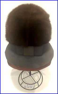 Vintage 1950s Signed Christian Dior Brown Mink Hat