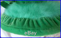 Vintage 1960 MME POSWOLSKY NYC Collector Hat OSTRICH FEATHERS GREEN Angora EX