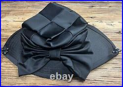 Vintage 1960's Black Charo Women's Derby Hat With Satin Bow