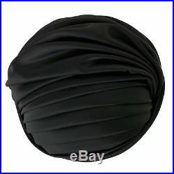 Vintage 1960s Christian Dior Black Satin Turban Hat