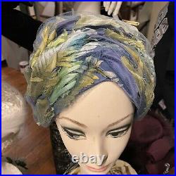 Vintage 1960s Christian Dior Chapeaux Feather Turban