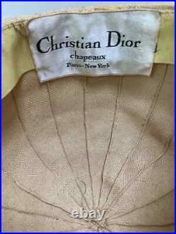 Vintage 1960s MC MOD Labeled Christian Dior Chapeaux Paris New York Woven Hat