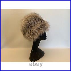 Vintage 1960s Norwegian Blue Fox Cloche Hat Emme Inc New York, Vintage Ski Hat