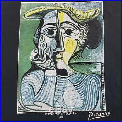 Vintage 1995 Pablo Picasso Woman with a Yellow Hat Art Painting Shirt Large RARE