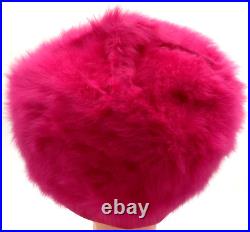 Vintage 22 Joseph Mannin Mousse HB Hot Pink Soft Fuzzy Furry Hat Union Made