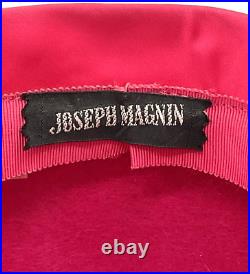 Vintage 22 Joseph Mannin Mousse HB Hot Pink Soft Fuzzy Furry Hat Union Made