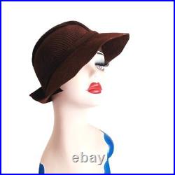 Vintage 30s Brown Fedora Hat Ferle Heller Paris New York