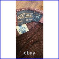 Vintage 30s Brown Fedora Hat Ferle Heller Paris New York