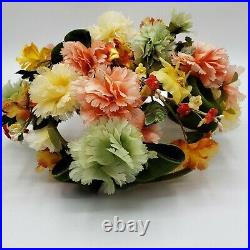 Vintage 40s Millinery Floral Velvet Chignon Ring Tilt Hat Flowers Wedding Promp