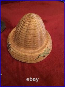 Vintage 50s Straw Hat Raffia Hat High Crown Beach Made In Italy
