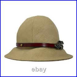 Vintage 60s 70s ETIENNE AIGNER Womens M Heavy Canvas Leather Bucket Hat Cap RARE