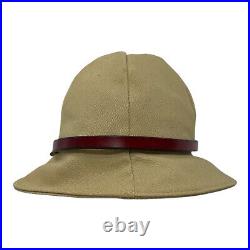 Vintage 60s 70s ETIENNE AIGNER Womens M Heavy Canvas Leather Bucket Hat Cap RARE