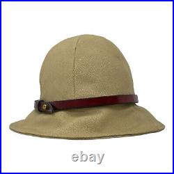 Vintage 60s 70s ETIENNE AIGNER Womens M Heavy Canvas Leather Bucket Hat Cap RARE