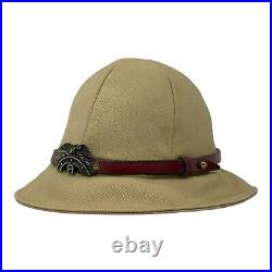 Vintage 60s 70s ETIENNE AIGNER Womens M Heavy Canvas Leather Bucket Hat Cap RARE