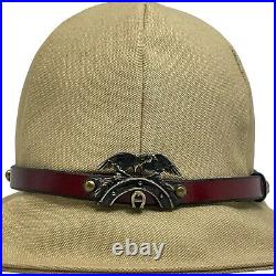 Vintage 60s 70s ETIENNE AIGNER Womens M Heavy Canvas Leather Bucket Hat Cap RARE