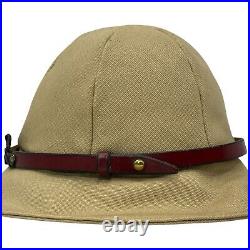 Vintage 60s 70s ETIENNE AIGNER Womens M Heavy Canvas Leather Bucket Hat Cap RARE