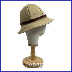 Vintage 60s 70s ETIENNE AIGNER Womens M Heavy Canvas Leather Bucket Hat Cap RARE