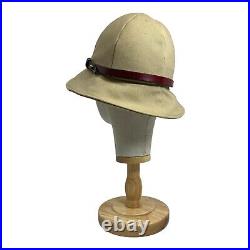 Vintage 60s 70s ETIENNE AIGNER Womens M Heavy Canvas Leather Bucket Hat Cap RARE