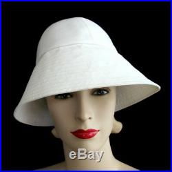 Vintage 70's Yves Saint Laurent Versatile White Gaberdine Sailor Hat
