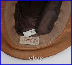 Vintage 70s GUCCI fedora hat gold horsebit hat brown leather