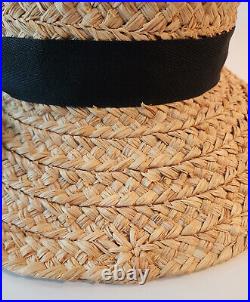 Vintage 80's Helen Kaminski CLASSIC 5 Handcrafted Rafia Brim Up/Down HAT