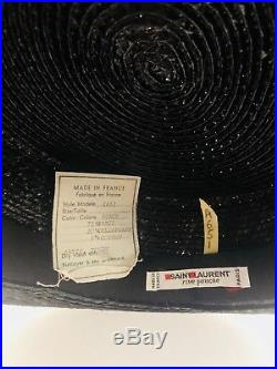Vintage 80s Yves Saint Laurent Rive Gauche Black Hat