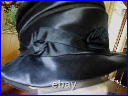 Vintage Antique 1920's Satin Cloche HAT sweet details did not see much use