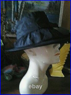 Vintage Antique 1930's Wide Brim Chappeau HAT horsehair Museum Display
