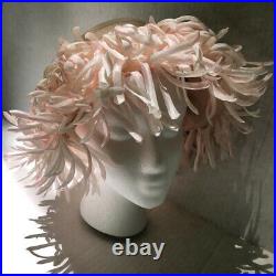 Vintage BEST and Co Pale pink silk chiffon 60s hat- extraordinary