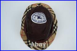 Vintage BURBERRYS Nova Check Plaid Wool Bucket Hat/Cap Size 61 Burberry