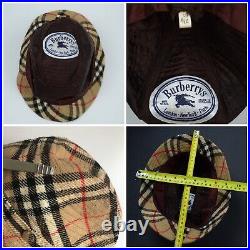 Vintage BURBERRYS Nova Check Plaid Wool Bucket Hat/Cap Size 61 Burberry