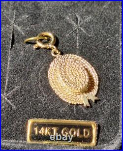 Vintage Beautiful 14K DZ Yellow Gold Lady's Hat Charm