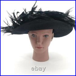 Vintage Bollman Hat Feather Wool 1940s