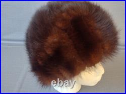 Vintage Brown Mink Fur Hat 50's Miss Dior By Christian Dior Cap Cloche Hat