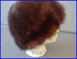 Vintage Brown Mink Fur Hat 50's Miss Dior By Christian Dior Cap Cloche Hat
